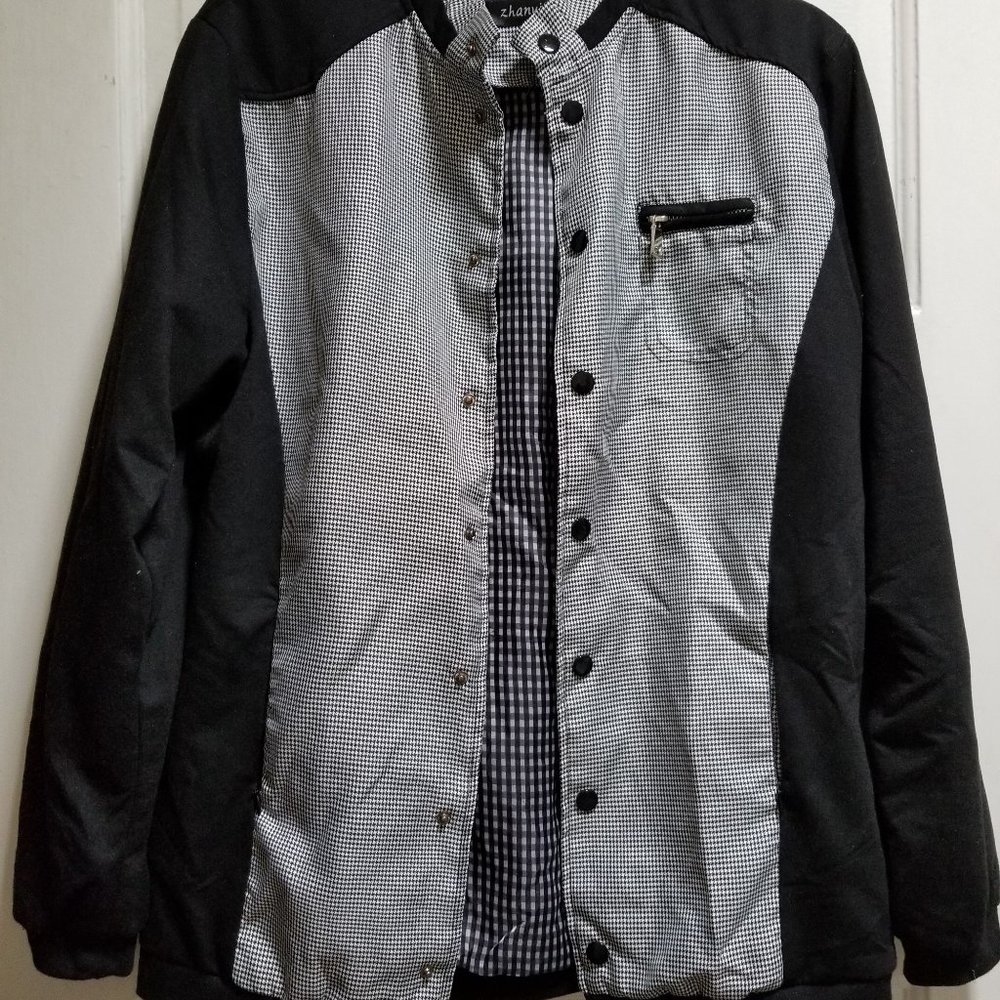 Bomber Jacket HoundsTooth button down Long sleeves